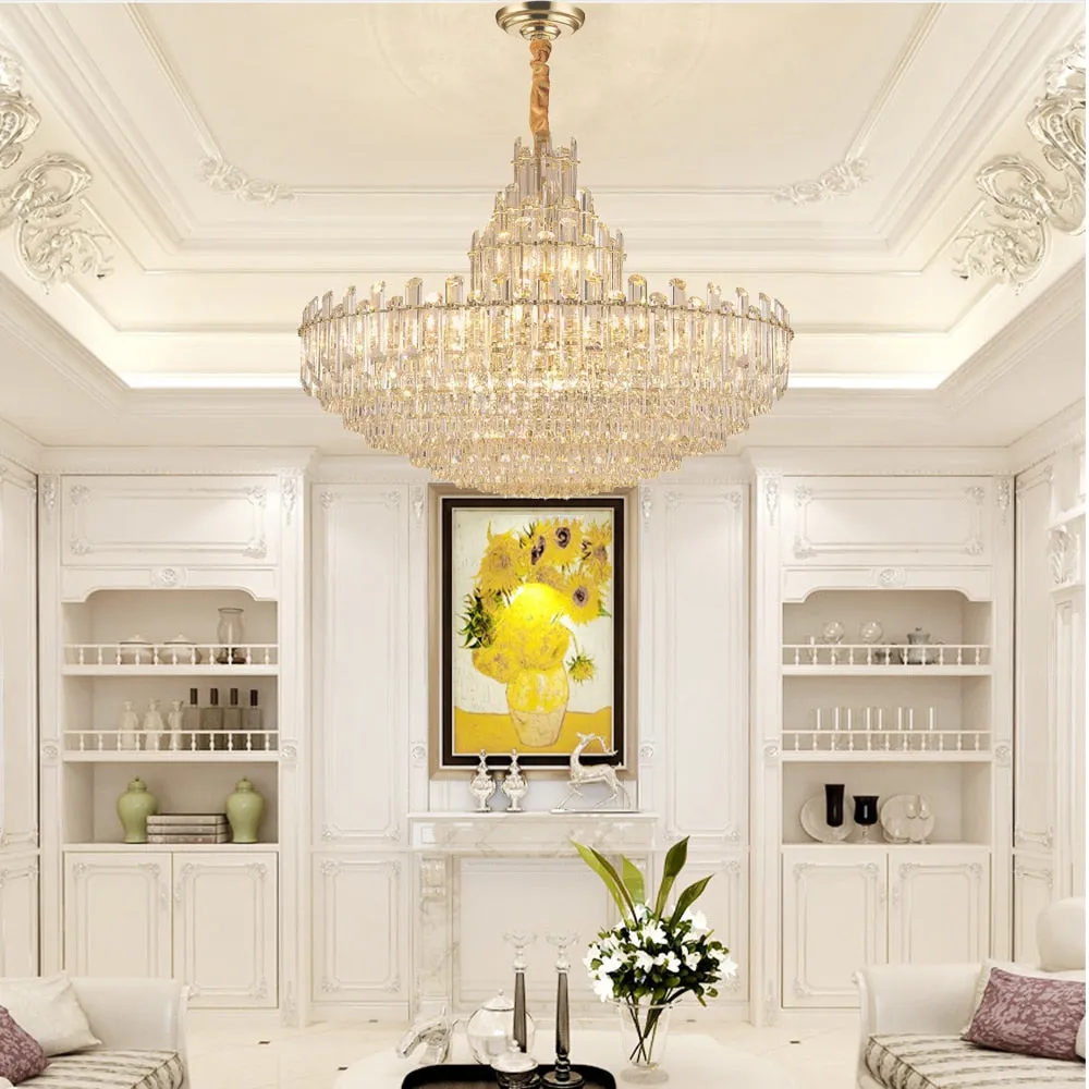 Luxury white Crystal Chandeliers for Living room, Dining room and villa Lighting