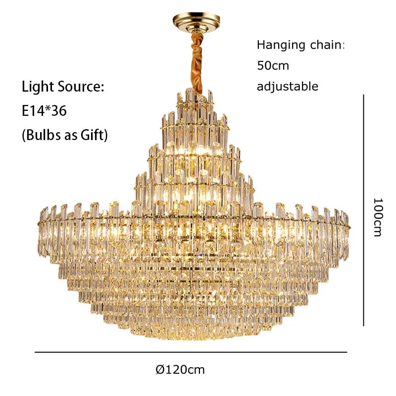 Luxury white Crystal Chandeliers for Living room, Dining room and villa Lighting