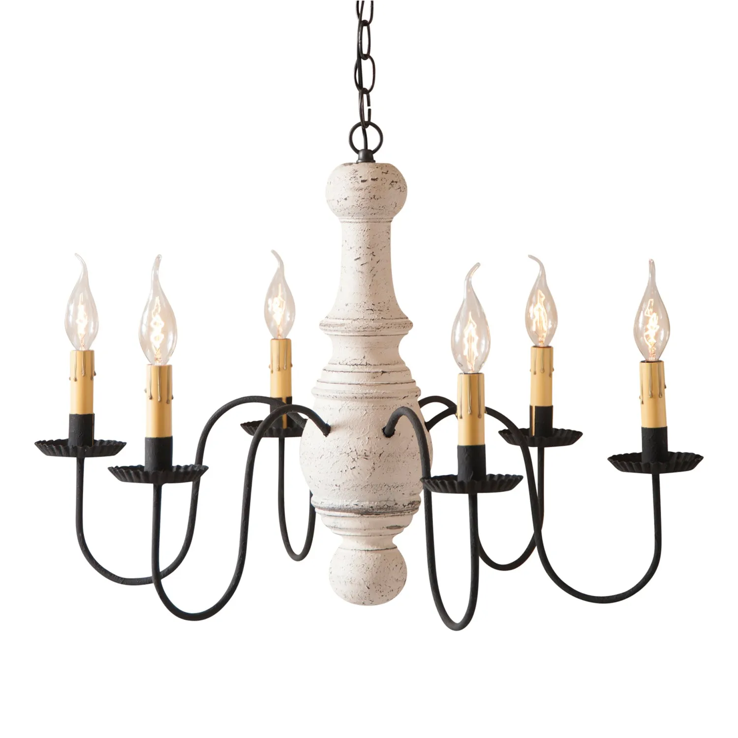 Maple Glenn Wood Chandelier in Americana White