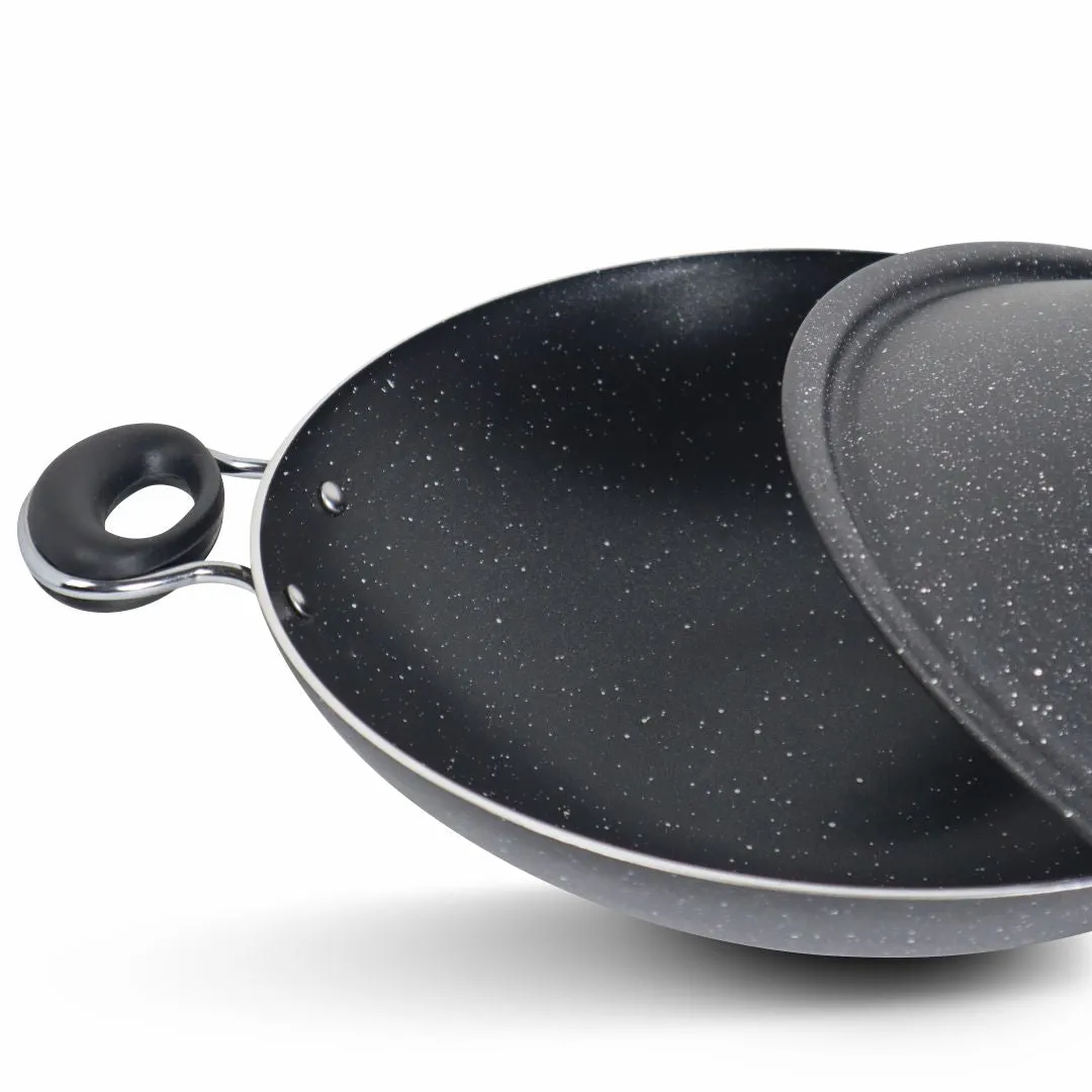 Marble Coated Queen Wok (Karahi) - Black