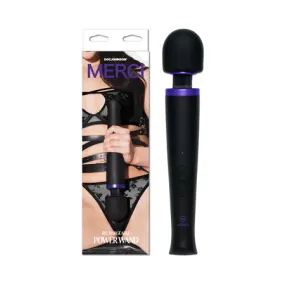 Merci Rechargeable Power Wand Ultra-Powerful Silicone Wand Massager Black Violet