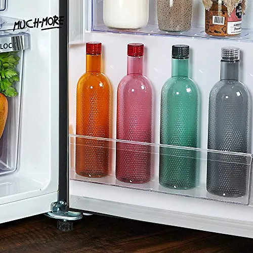 MUCH-MORE 6 Plastic Fridge Bottles Set 1 Liter Turtle Design with Complimentary Knife (Multicolor WB-08)