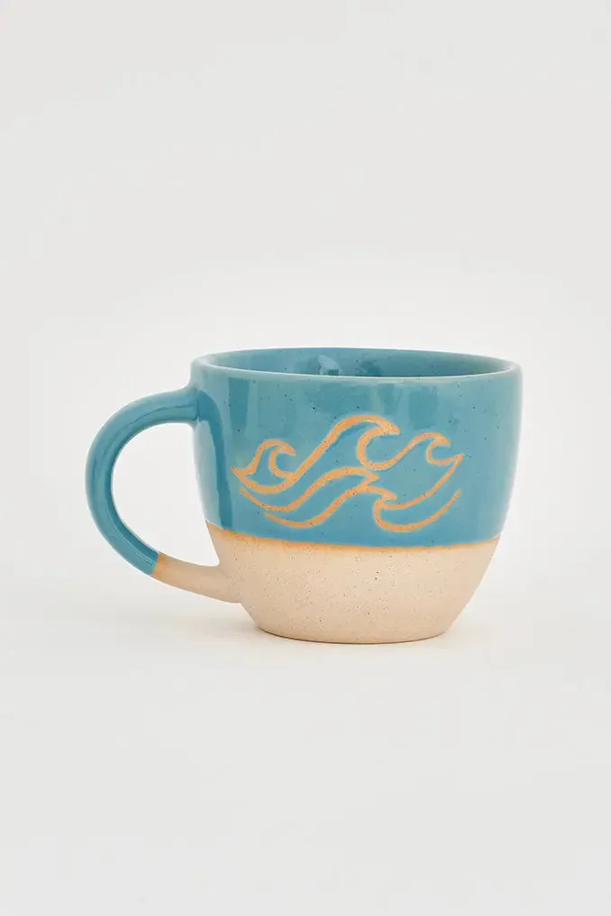 Mug olas de cerámica en dos colores