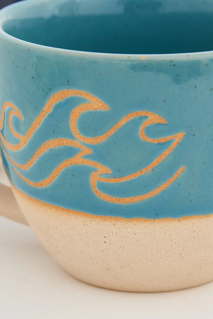 Mug olas de cerámica en dos colores