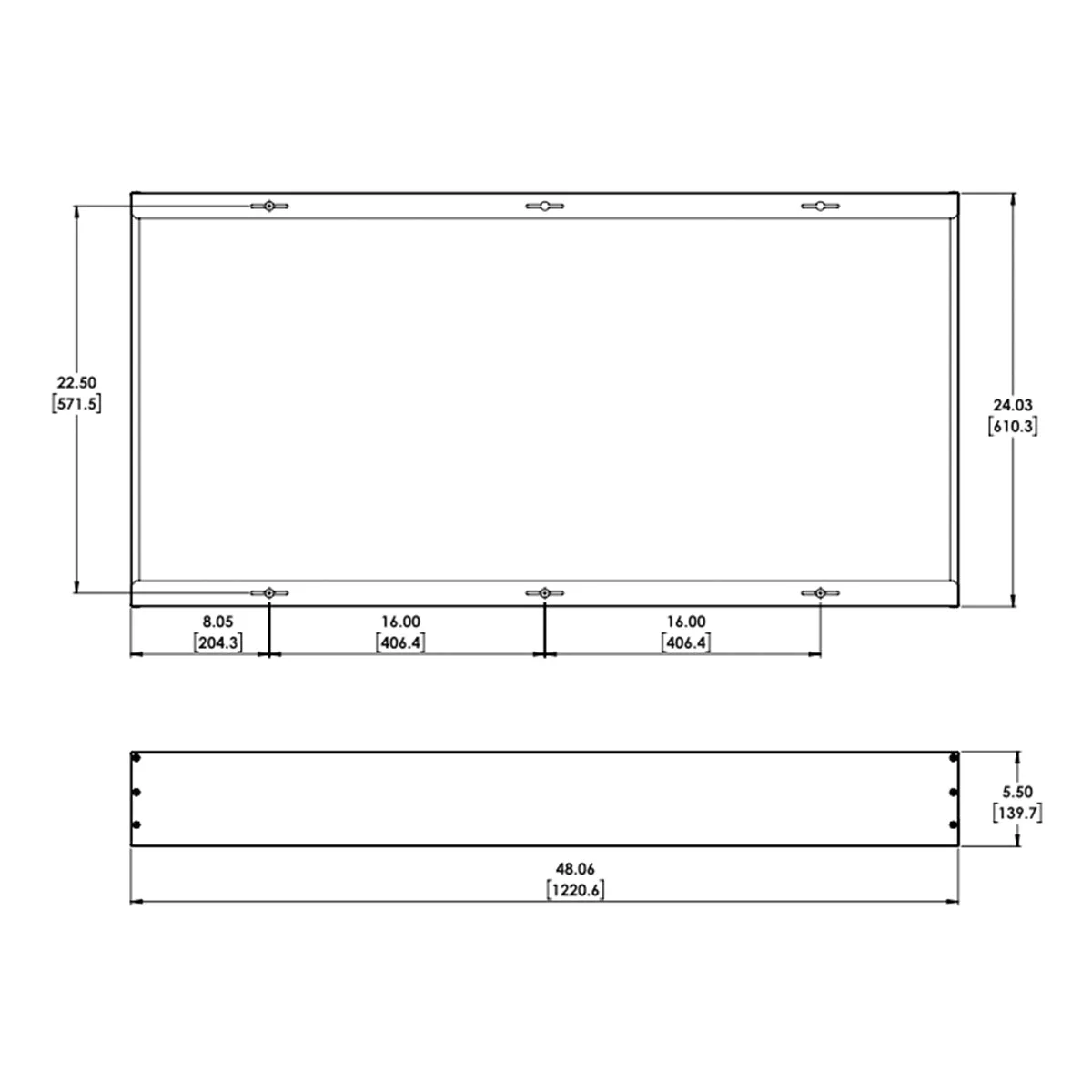 Multi-Use Surface Mount Kit 2x4, Shallow Depth, Powder Coat After Fabrication