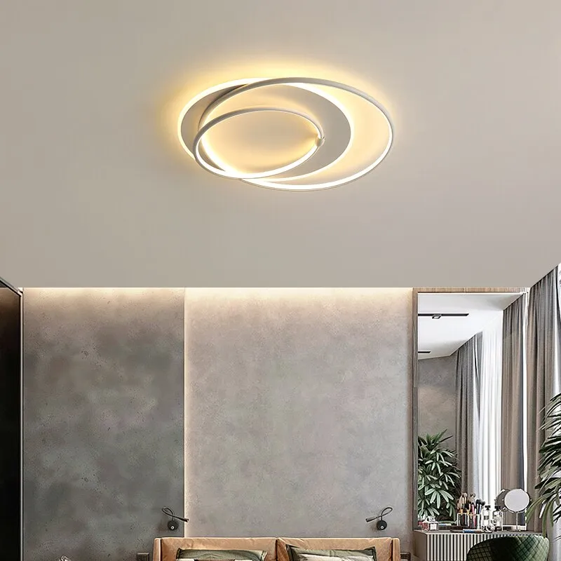 Nordic Led Ring Chandeliers Bedroom Main Lamp Simple Modern Personality Creative Lighting Art Minimalist Room Ceiling Lamp