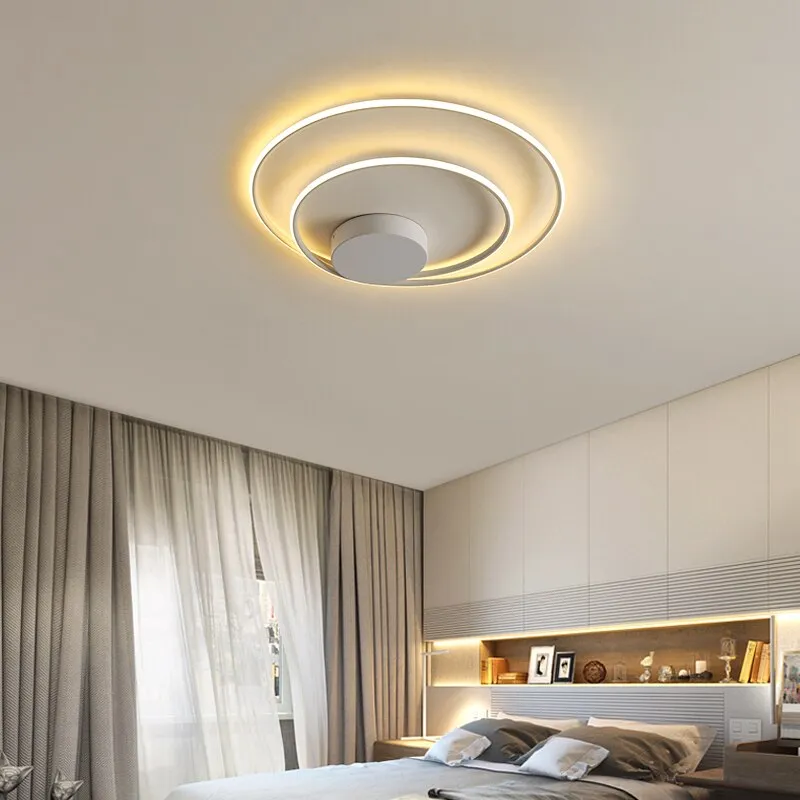 Nordic Led Ring Chandeliers Bedroom Main Lamp Simple Modern Personality Creative Lighting Art Minimalist Room Ceiling Lamp