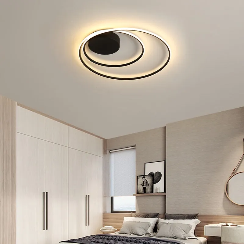 Nordic Led Ring Chandeliers Bedroom Main Lamp Simple Modern Personality Creative Lighting Art Minimalist Room Ceiling Lamp