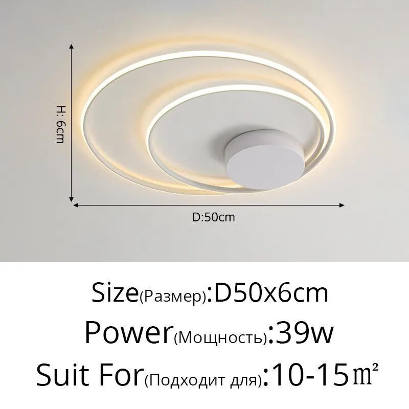 Nordic Led Ring Chandeliers Bedroom Main Lamp Simple Modern Personality Creative Lighting Art Minimalist Room Ceiling Lamp