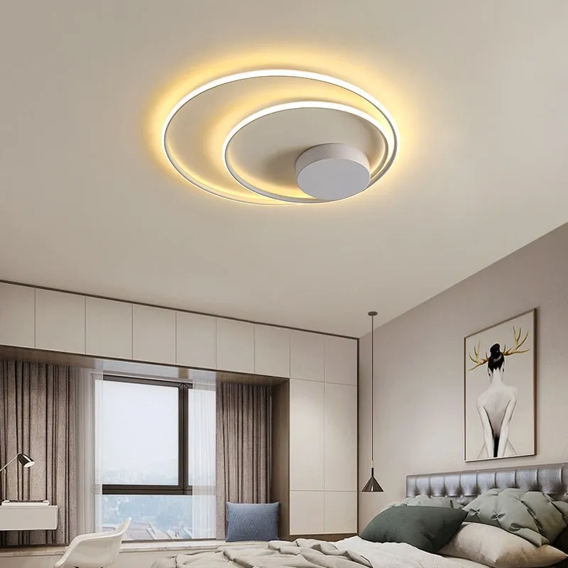 Nordic Led Ring Chandeliers Bedroom Main Lamp Simple Modern Personality Creative Lighting Art Minimalist Room Ceiling Lamp