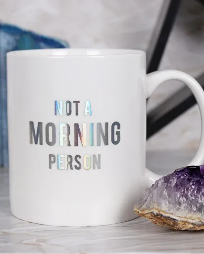 Not a Morning Person Money Mug - White