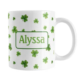 Personalized Dainty Shamrocks and Clovers Mug