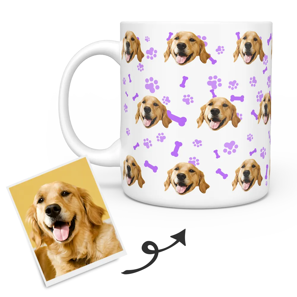 Personalized Mug With Dog Photo - Custom Pet Face Coffee Mugs