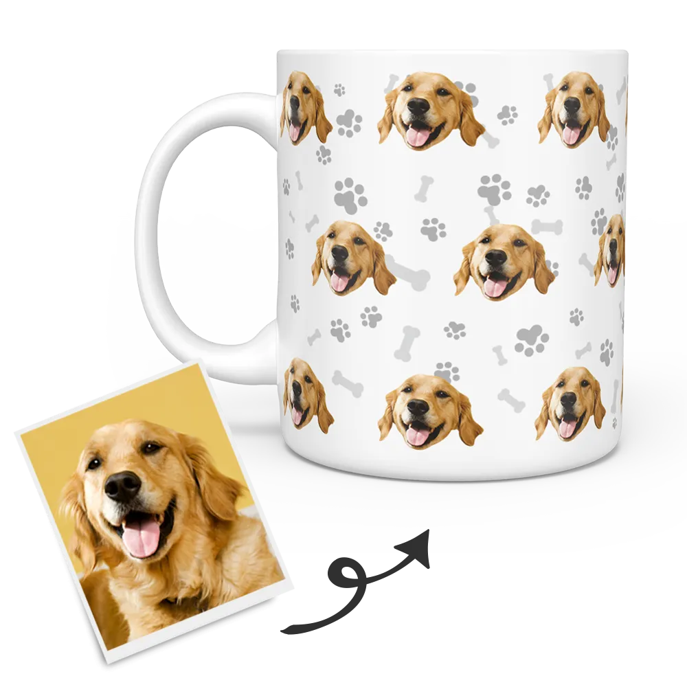 Personalized Mug With Dog Photo - Custom Pet Face Coffee Mugs