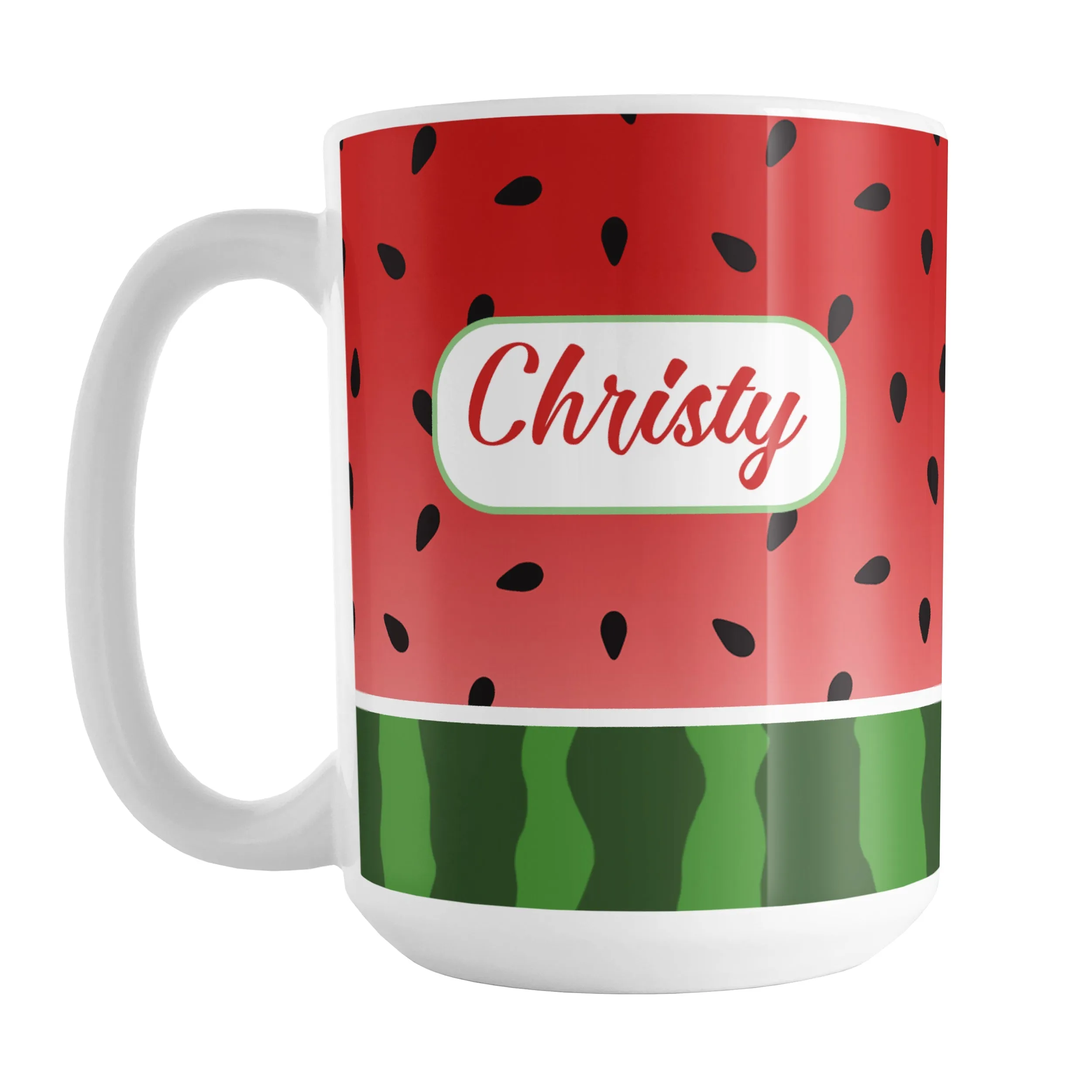 Personalized Red and Green Watermelon Mug