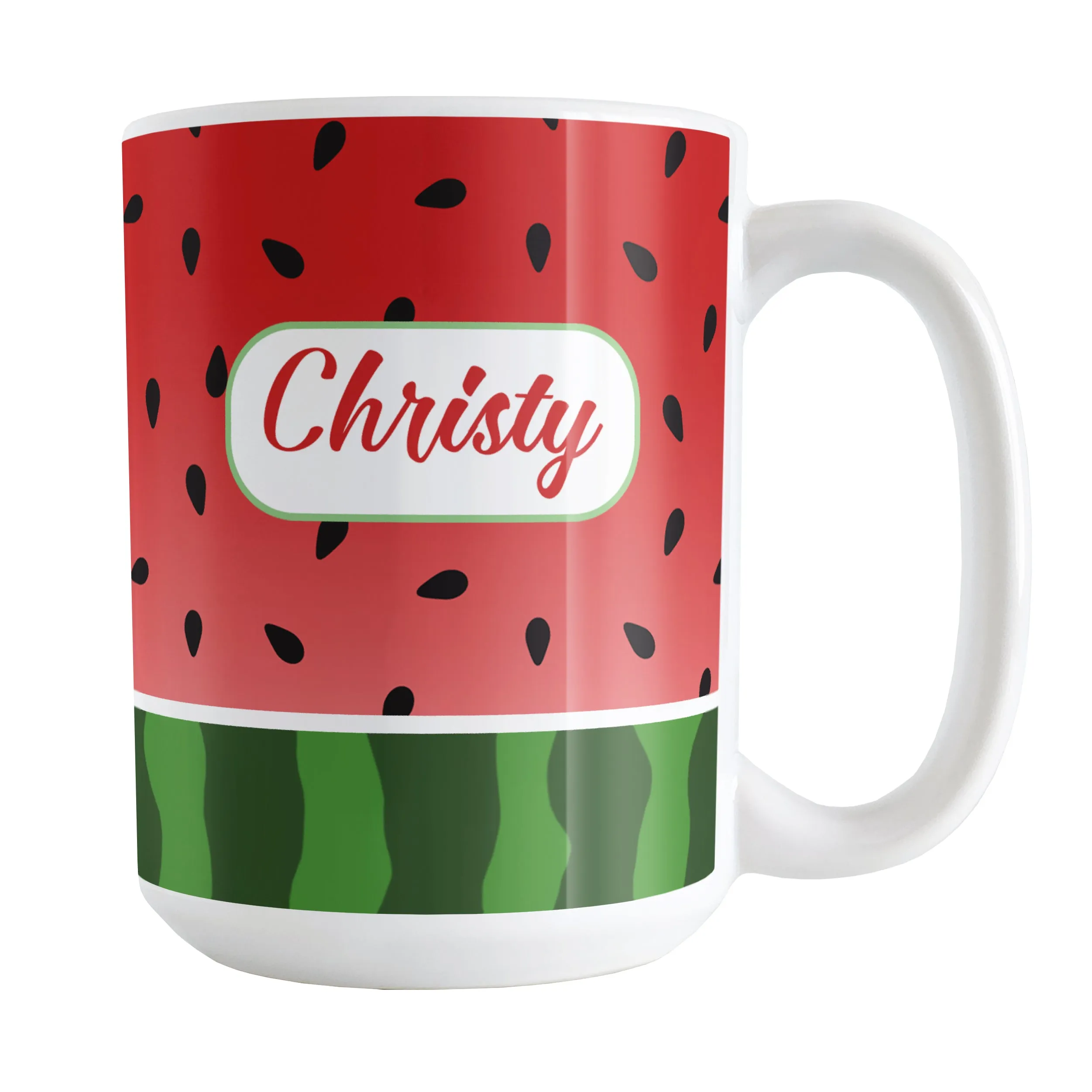 Personalized Red and Green Watermelon Mug