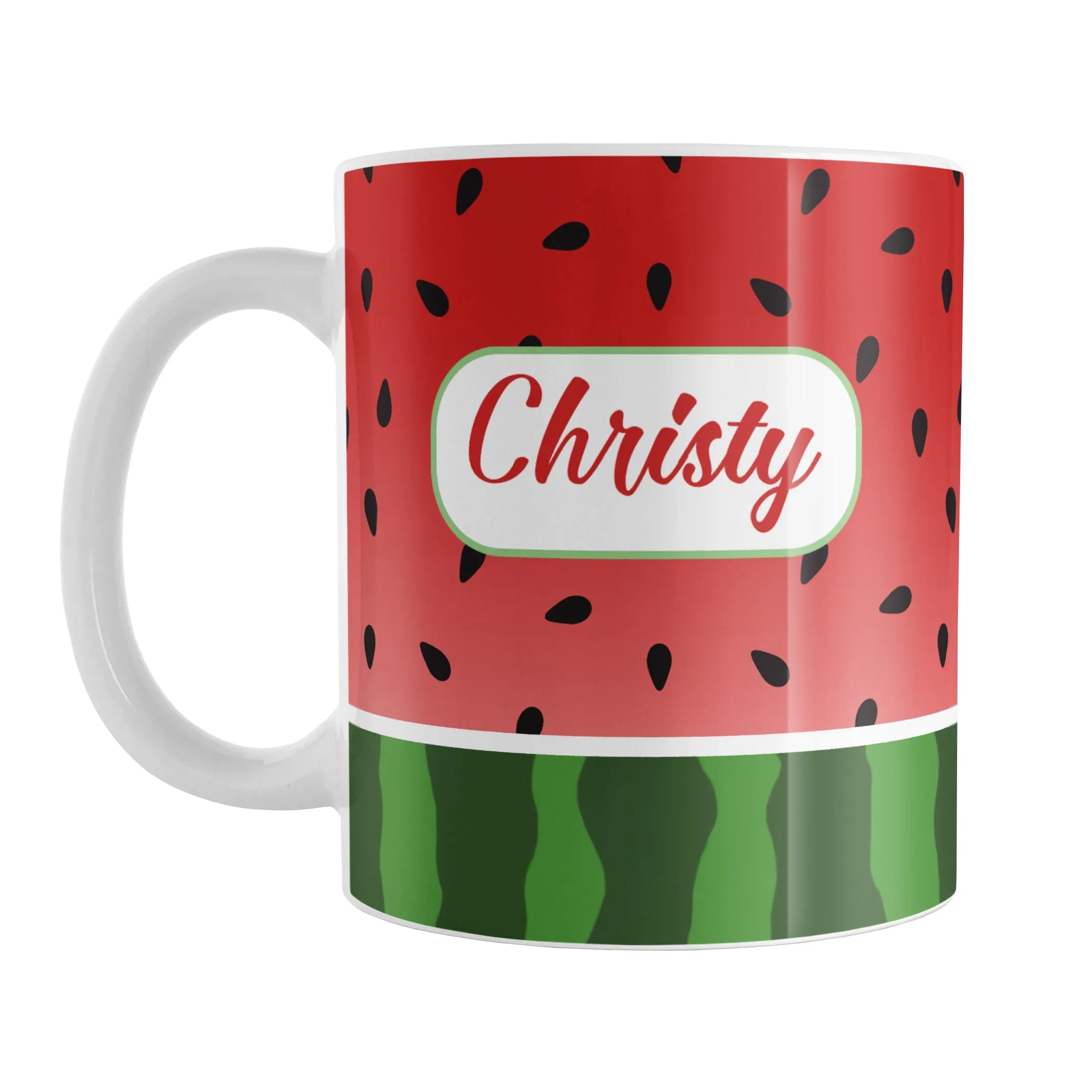 Personalized Red and Green Watermelon Mug