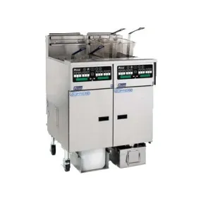 Pitco Solstice Supreme Reduced Oil Volume Floor Fryer System with Auto Top Off & 9" Casters