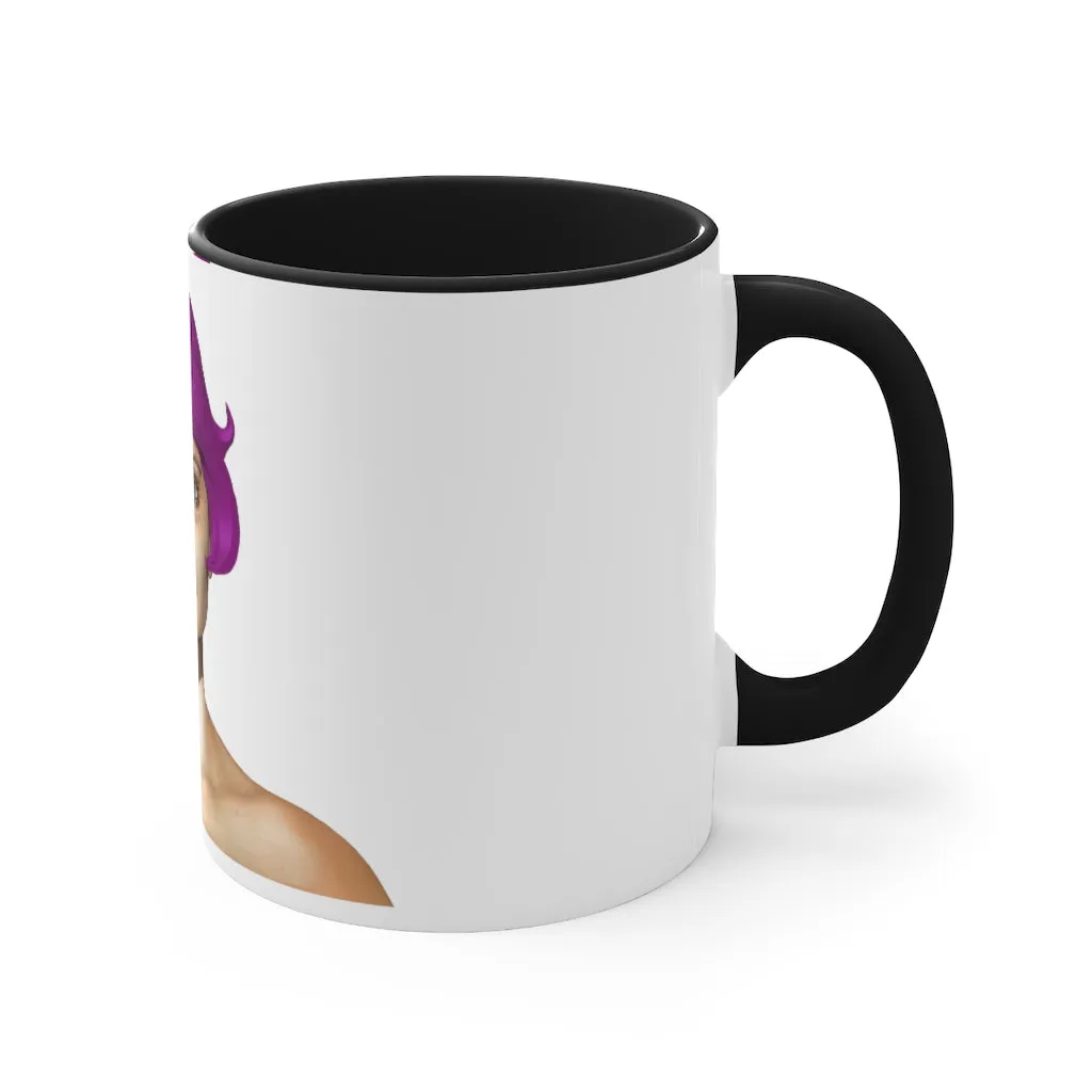 Purple Hair Girl Accent Coffee Mug, 11oz