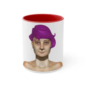 Purple Hair Girl Accent Coffee Mug, 11oz