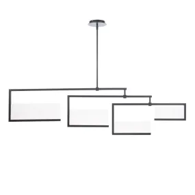 QUARTET 56 in. 4 Lights LED Chandelier Black finish