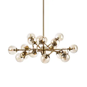 "Gold Metal Eighteen Bulb Hanging Chandelier"