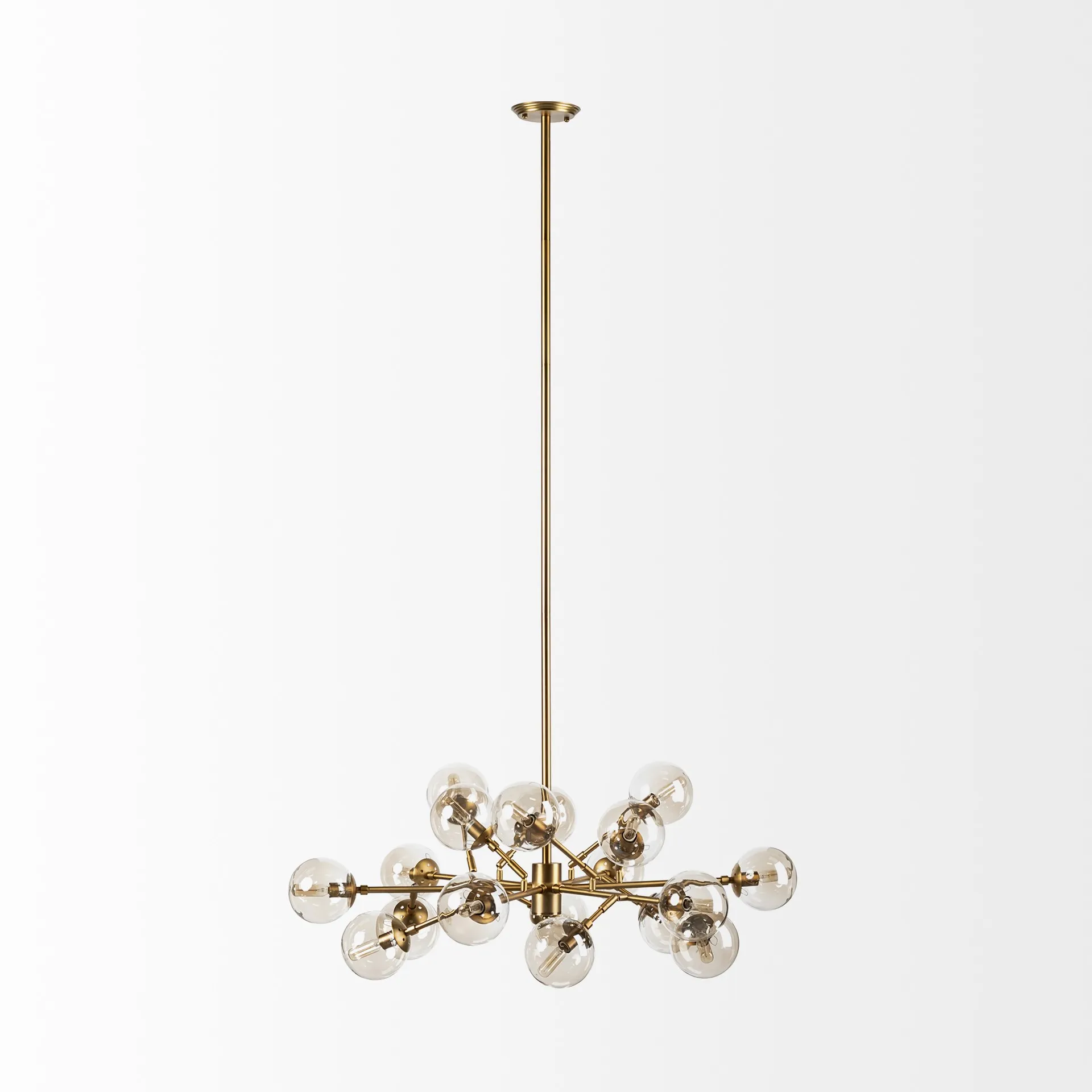 "Gold Metal Eighteen Bulb Hanging Chandelier"