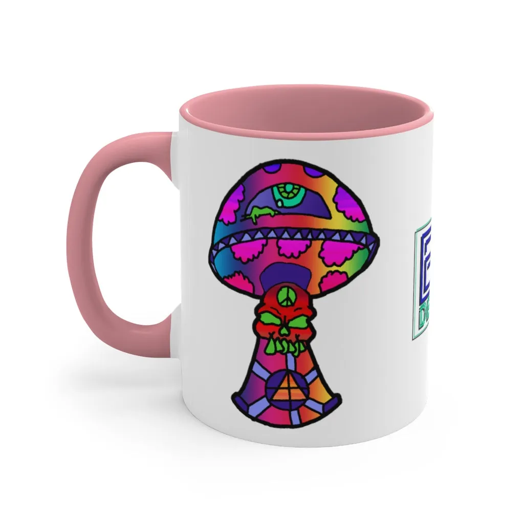 Rainbow Skull Shroom Accent Coffee Mug, 11oz