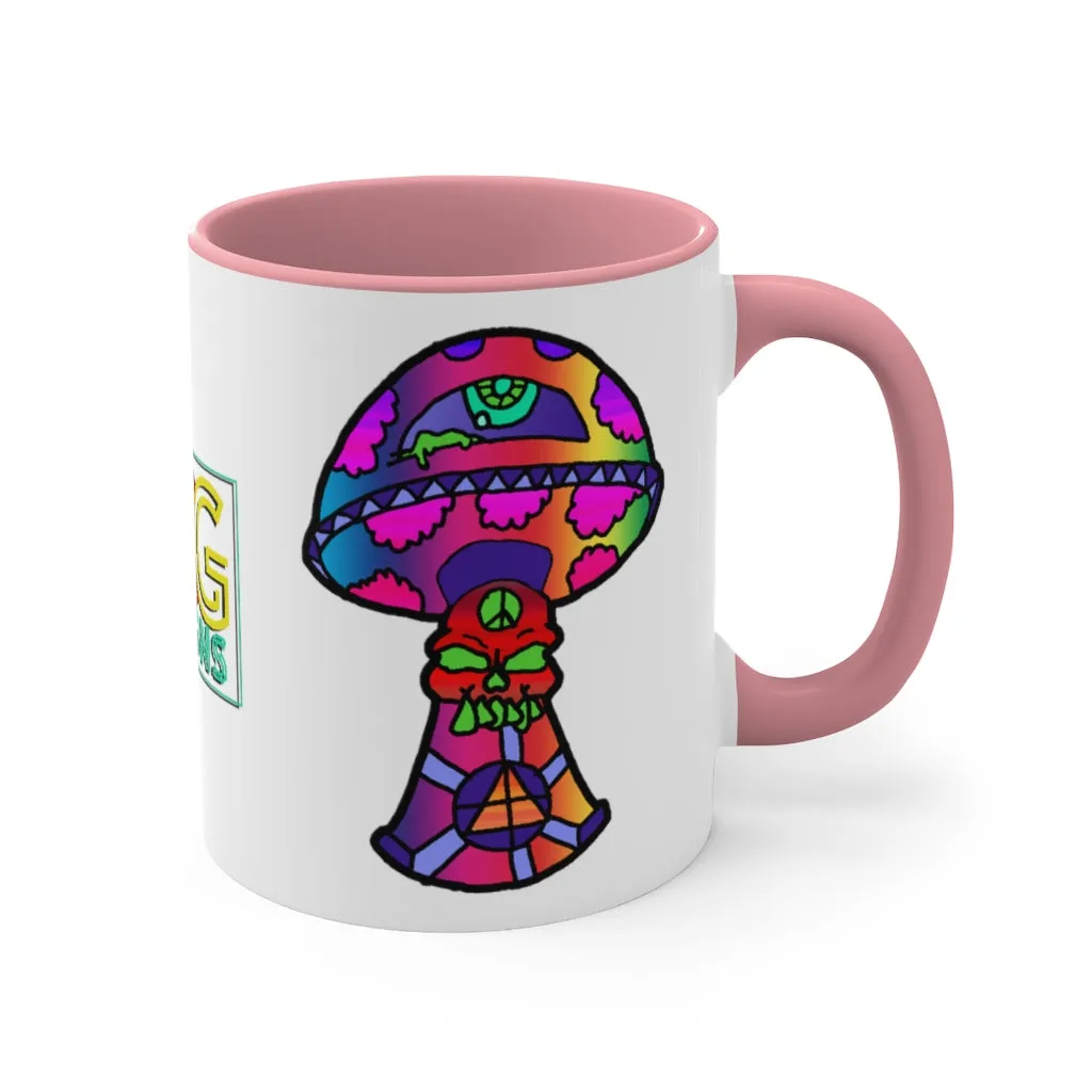 Rainbow Skull Shroom Accent Coffee Mug, 11oz