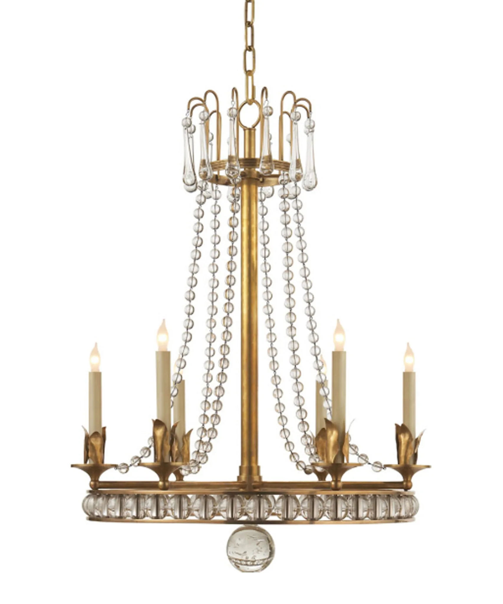 Regency Style Chandelier, Antique Brass