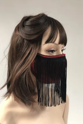 Spandex & 100% Cotton Fringed Face Mask