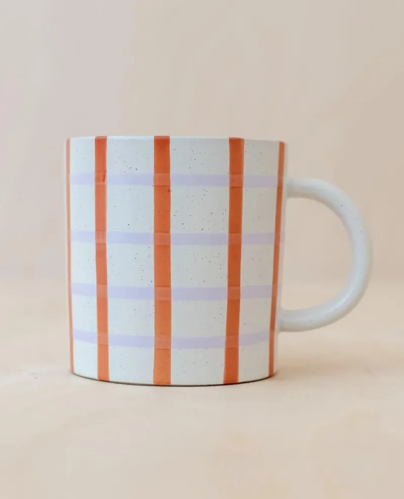 TBCo Lilac Check Mug