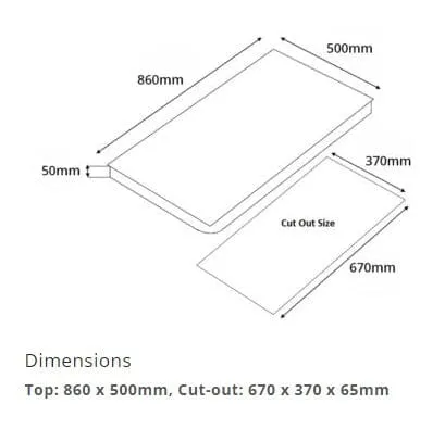 Tecno Uno UG 3086 TRSV Toughened Glass Hob Black 86cm