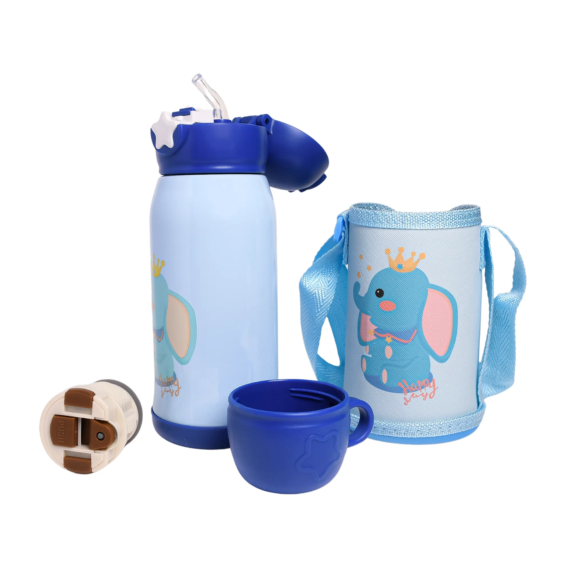 THE LITTLE LOOKERS Stainless Steel Insulated Sipper Bottle for Kids/Sipper School Bottle/Sipper Bottle with Straw/Travelling Water Bottle for Kids with Pop up Straw (550ml)