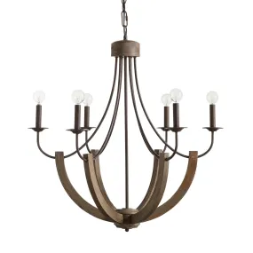 TYBEE 6 LIGHT CHANDELIER, NORDIC GREY