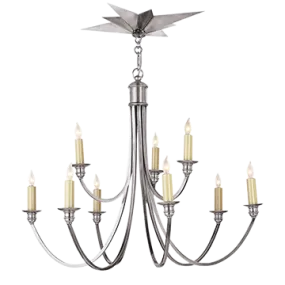 VENETIAN TWO TIER CHANDELIER, ANTIQUE SILVER