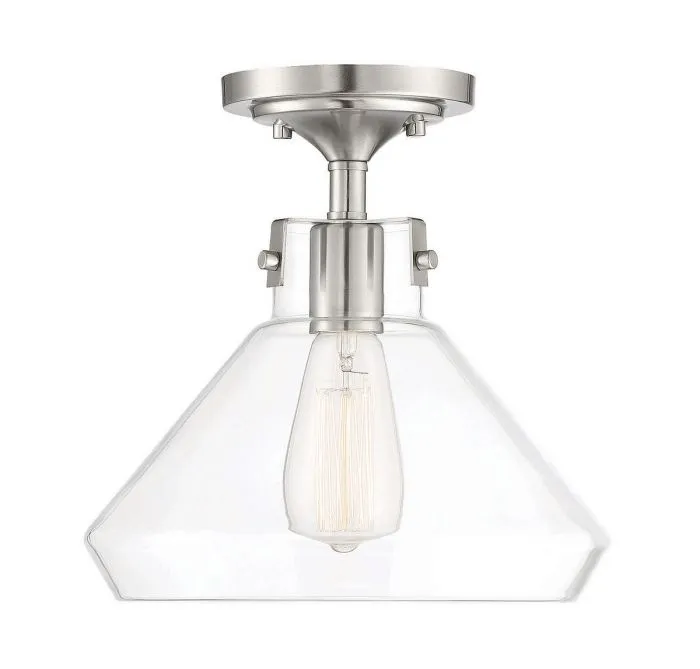 Walpole Satin Nickel Semi Flush