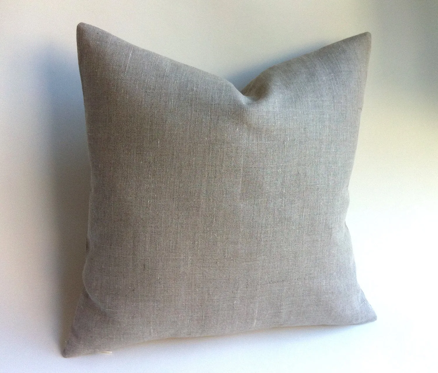 Warm Grey Pillow Cover in Belgian Linen Zipper pillow cover Natural Undyed Flax Linen Pillow Cover