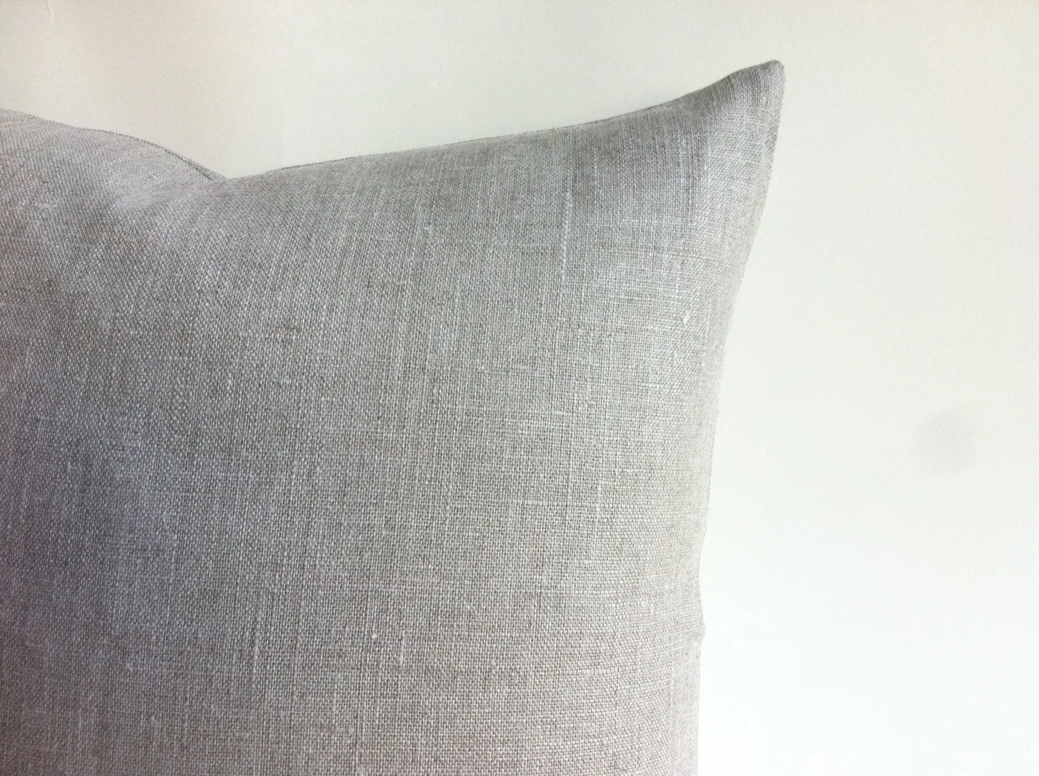 Warm Grey Pillow Cover in Belgian Linen Zipper pillow cover Natural Undyed Flax Linen Pillow Cover