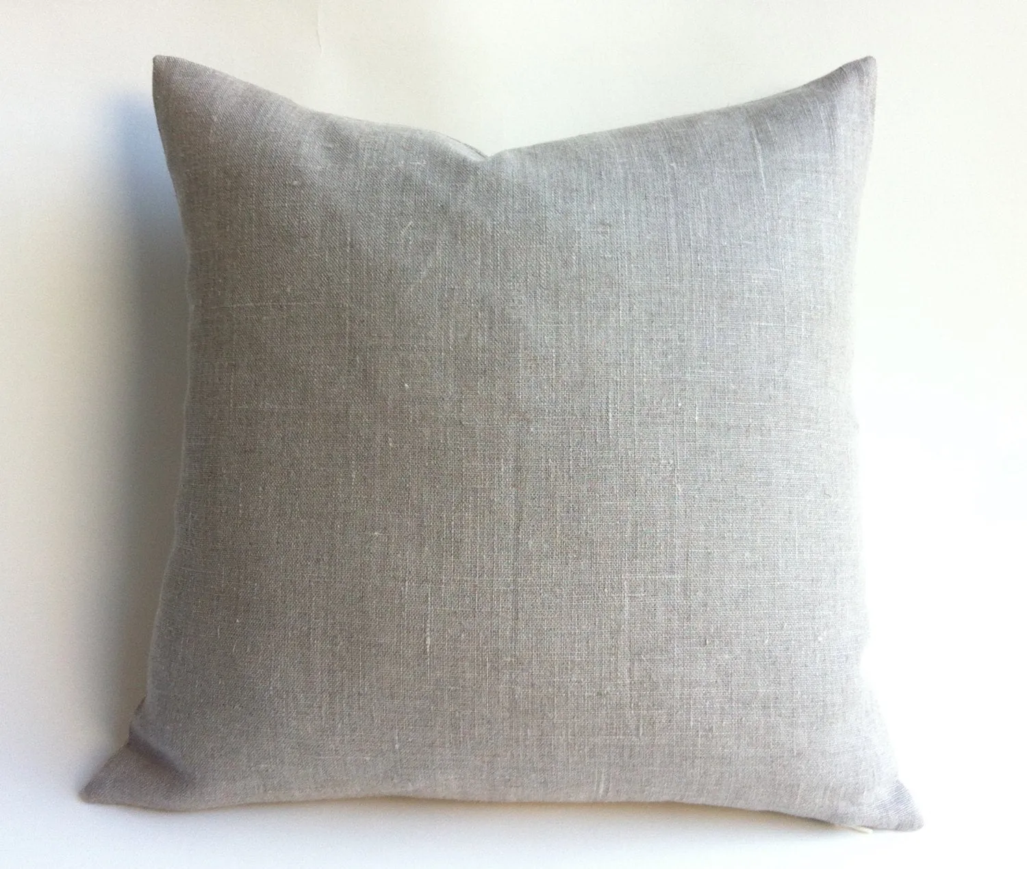 Warm Grey Pillow Cover in Belgian Linen Zipper pillow cover Natural Undyed Flax Linen Pillow Cover