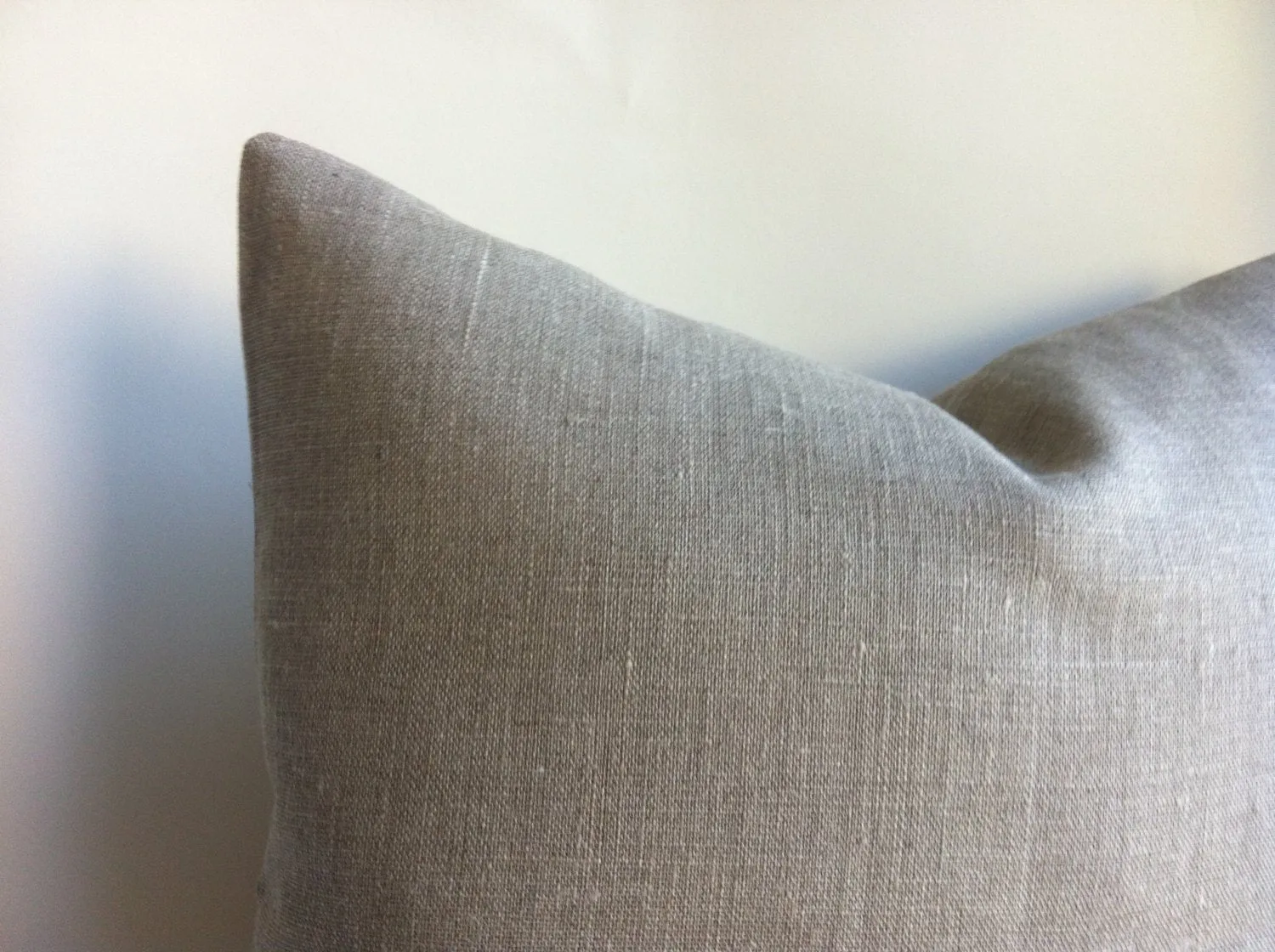 Warm Grey Pillow Cover in Belgian Linen Zipper pillow cover Natural Undyed Flax Linen Pillow Cover