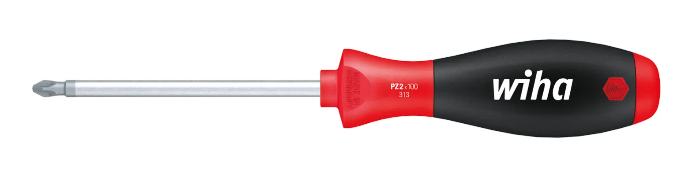 Wiha SoftFinish® Pozidriv Screwdriver Round Blade PZ0 x 60mm