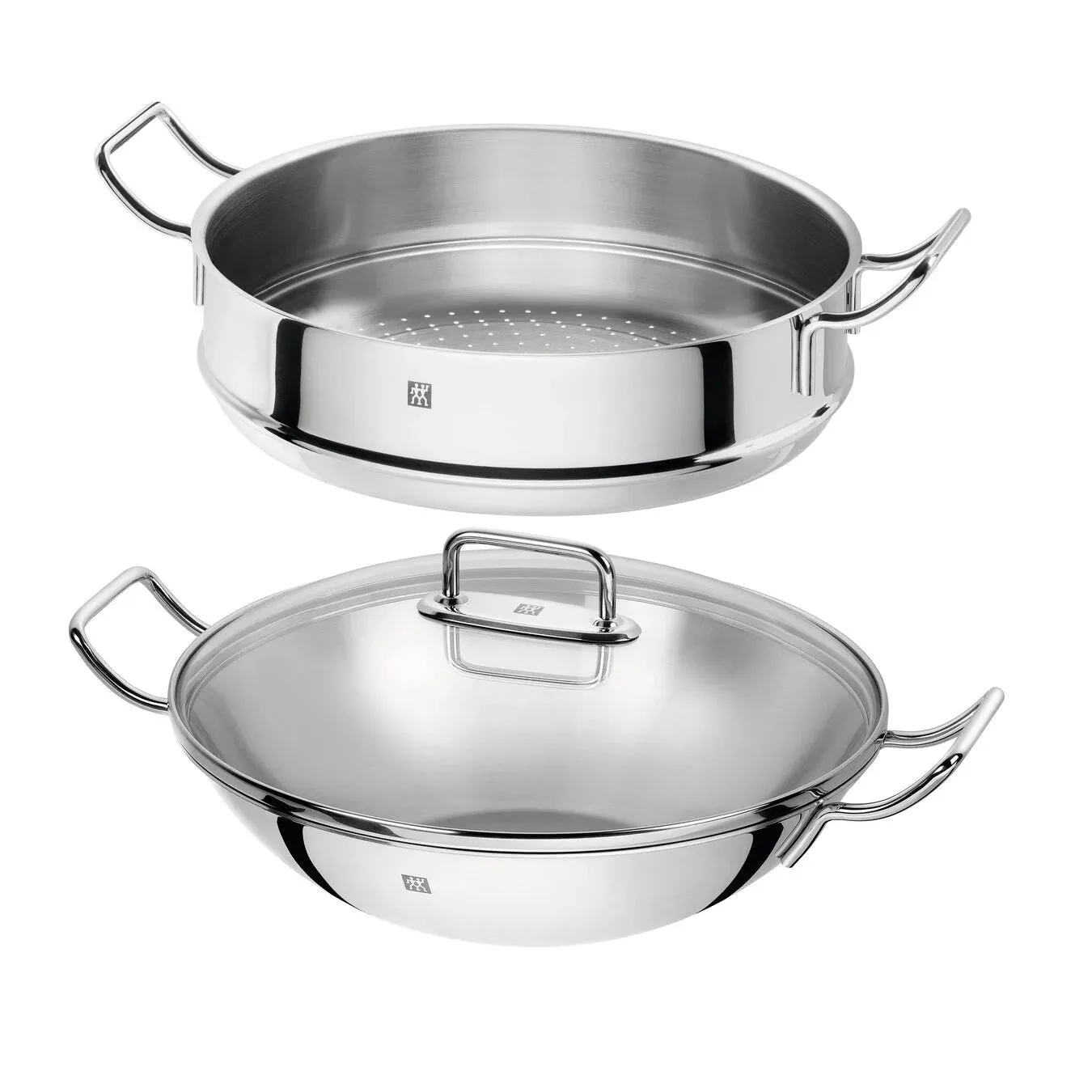 Zwilling Plus 12.5" Stainless Steel 3-Piece Wok Set with Steamer - 40998-632